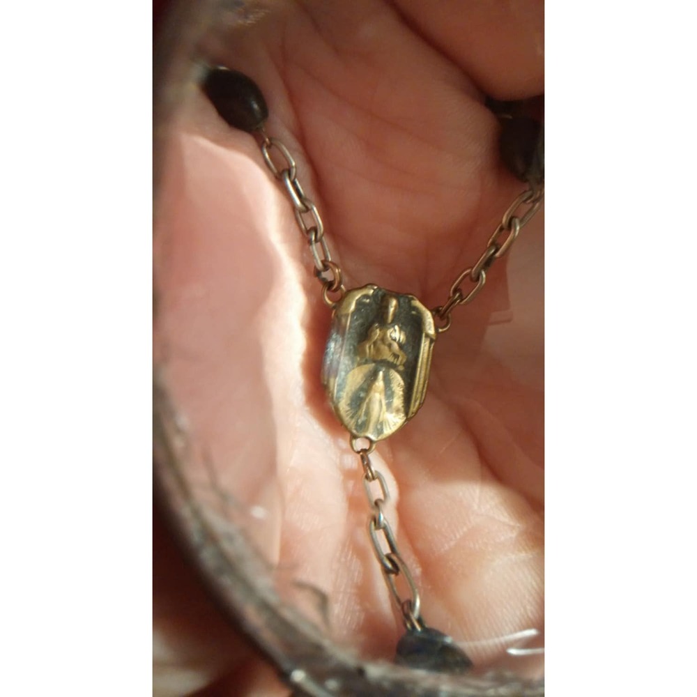 Vintage religious medallion, religious medallion, rosary part